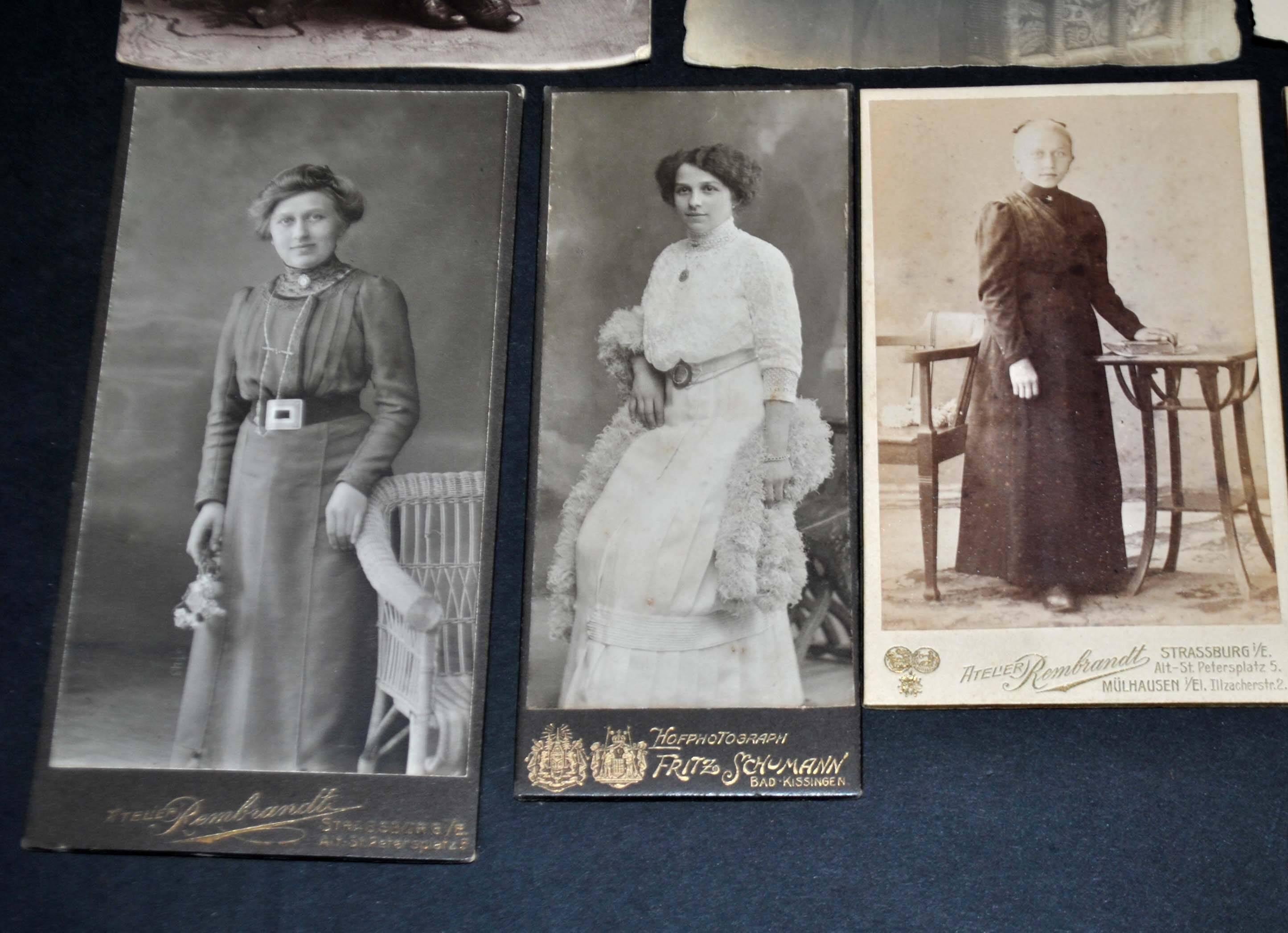 Lot of 10 old photos of women - 1920s to 1950s