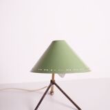Pinocchio casserole lamp brass and green lacquered steel
