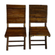 Duo of folding chairs in vintage bamboo 70s