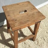 Oak workshop stool with grip