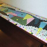 Mid century ceramic tiled patchwork long and low coffee table, 1960s
