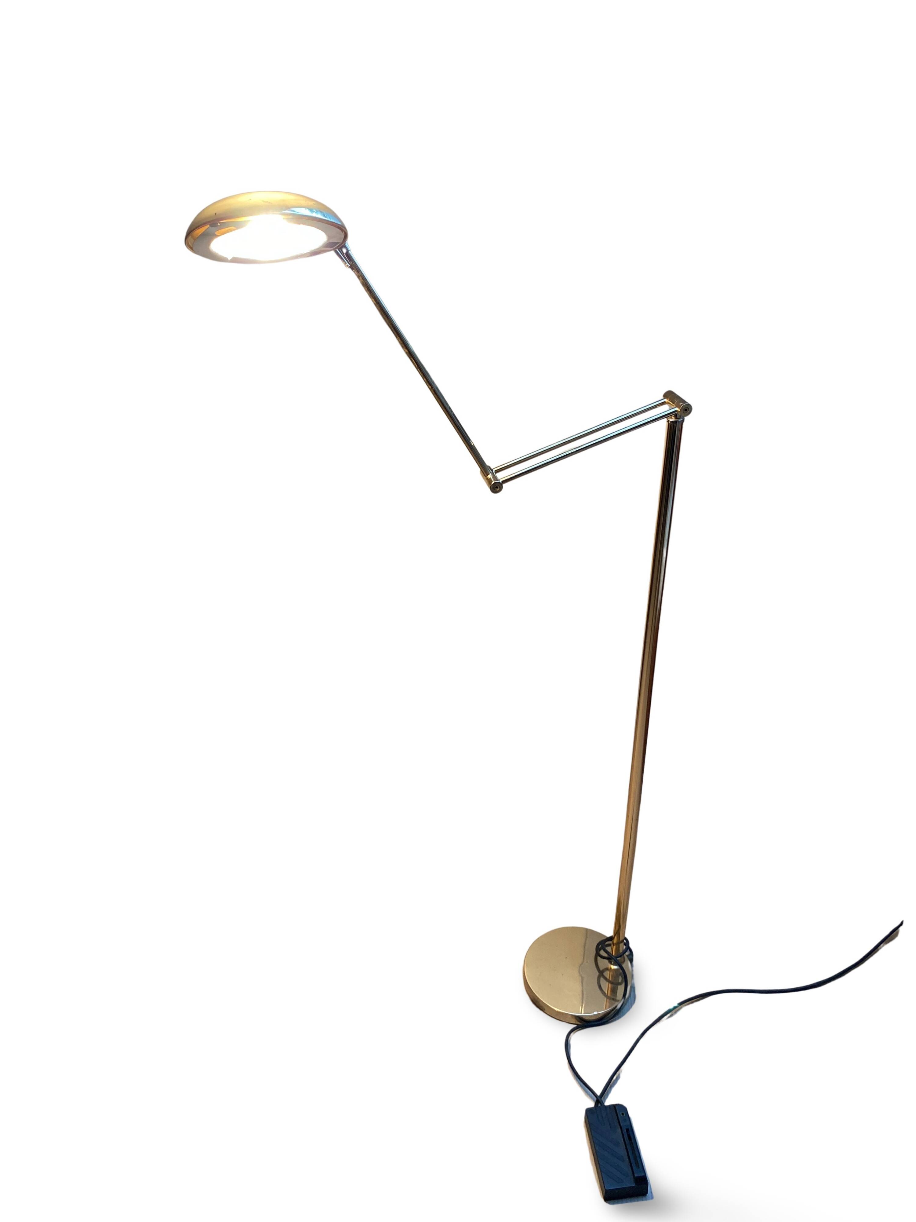 Articulated halogen lamp in chrome-plated brass – 1990s design – Italy