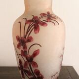 François Théodore Legras ovoid vase with flower decoration Rubis Art Nouveau