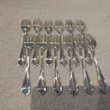 12 silver-plated metal cake forks by Christofle Spatours