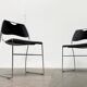 Set of minimalist postmodern stackable chairs, 1980s.