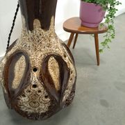 Lampe en céramique marron de Besigheimer Leuchten avec base éclairée