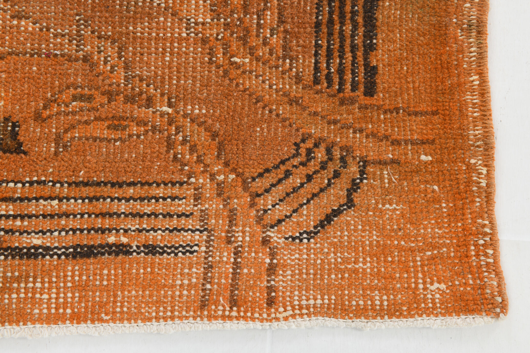 Orange wool turkish rug 299x178cm