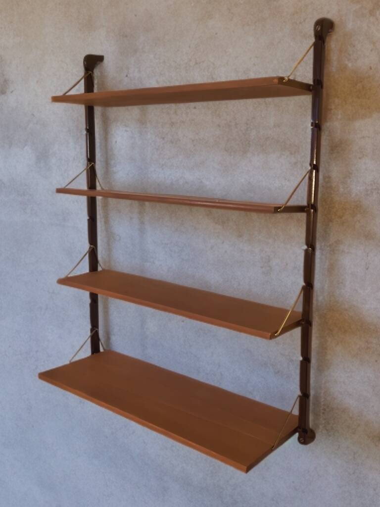 Teak wall shelves, Vintage Scandinavian 1960s
