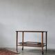 Italian Modern Mahogany Bar Cart with Serving Tray