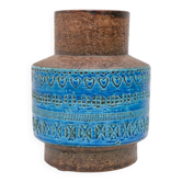 Vintage Rimini Blue Ceramic Vase by Aldo Londi for Bitossi, Italy, 1960s