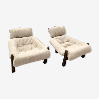 Pair of Dutch mid century tripod lounge chairs