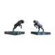 old ibex bookend, base in beautiful black marble veined green