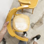 Set of 4 bistro armchairs with armrests from the 1960s.