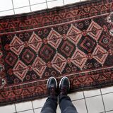 Tapis Baluuch Antique – Laine Tribal – Poil Usé Patiné – 102 x 181 cm