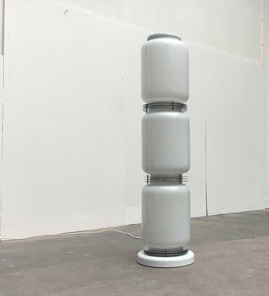 Mid-century Italian space age glass floor lamp from the 1960s.