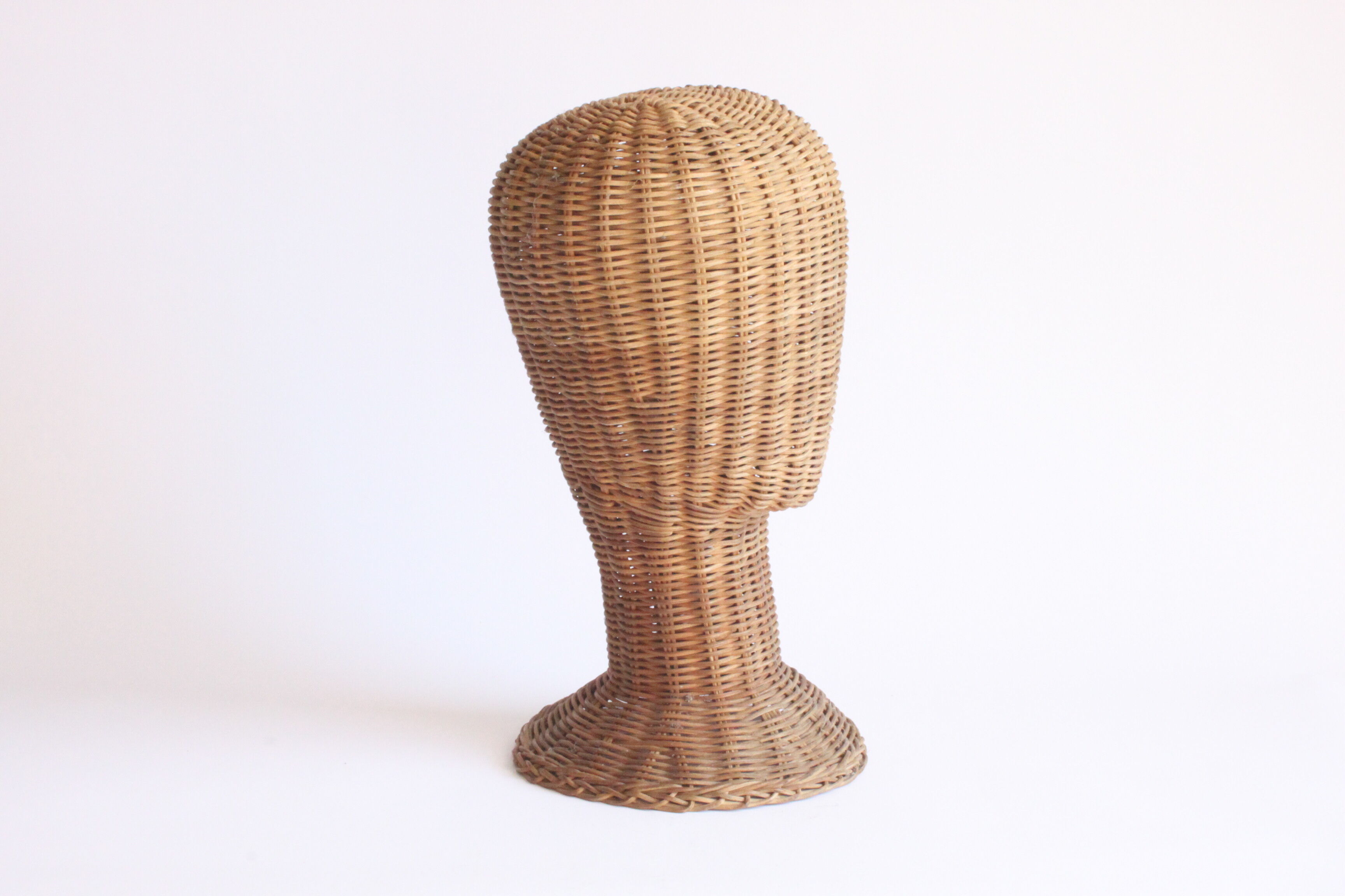 Rattan mannequin head, 1950s.