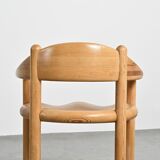 Set of 6 solid pine chairs by Rainer Daumiller, Denmark, circa 1970.