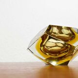 Vintage Italian Sommerso yellow glass bowl, Murano, 1970s.