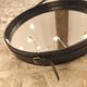 Miroir cuir de Jacques Adnet, vintage 1950