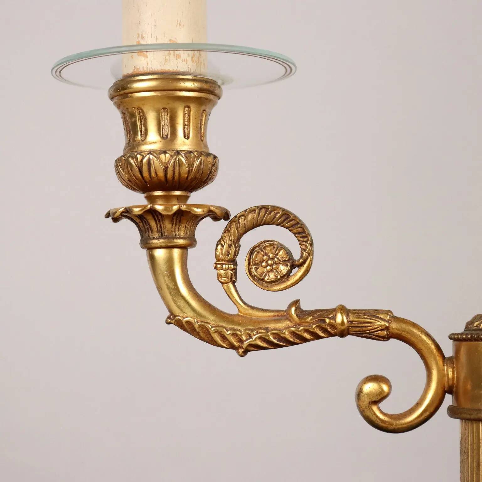 Lampes de table vintage première moitié '900 en bronze doré et marbre