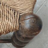 Rustic chair turned wood / design 20 th century