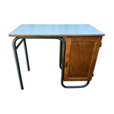 Bureau 1950 métal tubulaire et formica vert menthe