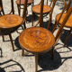 Lot of 8 Art Deco bistro chairs seated screen-printed