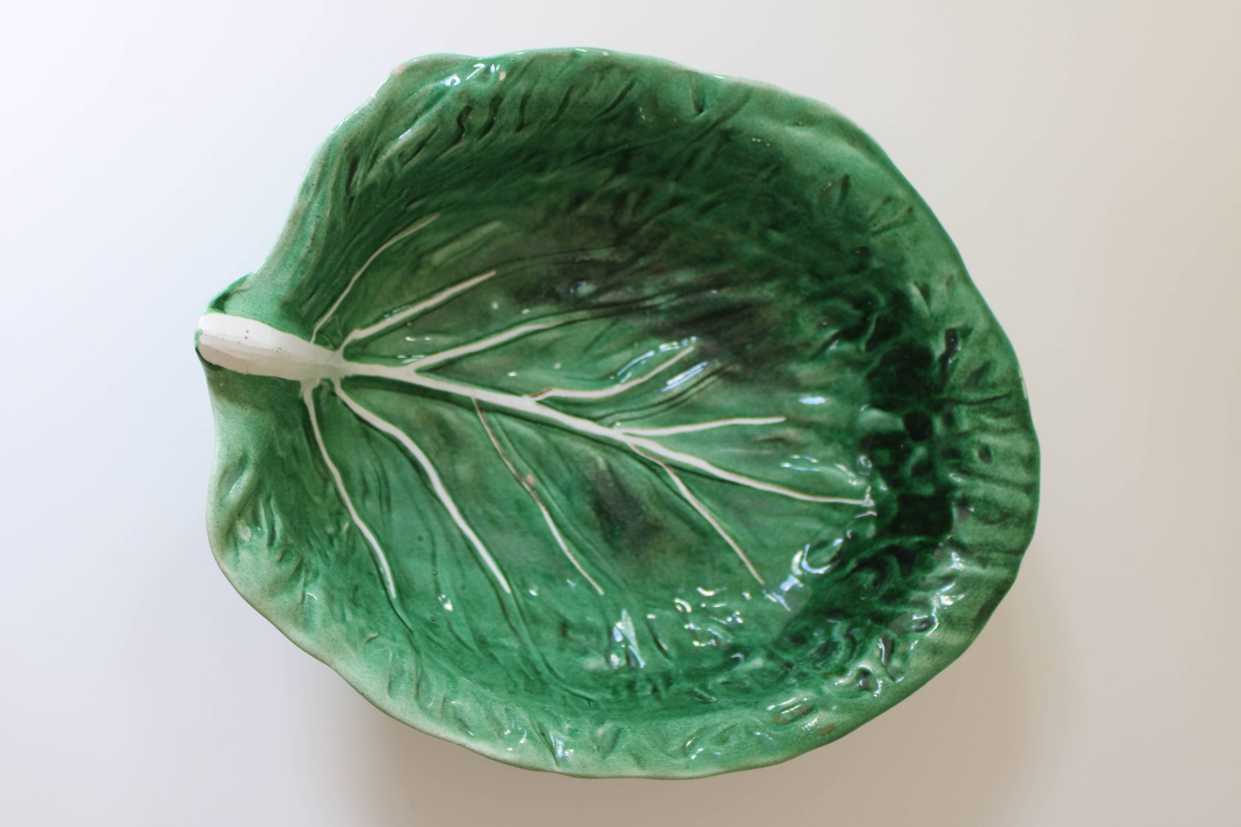 Gerber Prestige vintage barbotine cabbage leaf salad bowl