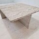 Square Travertine Coffee Table by Up & Up Italy, 1970s