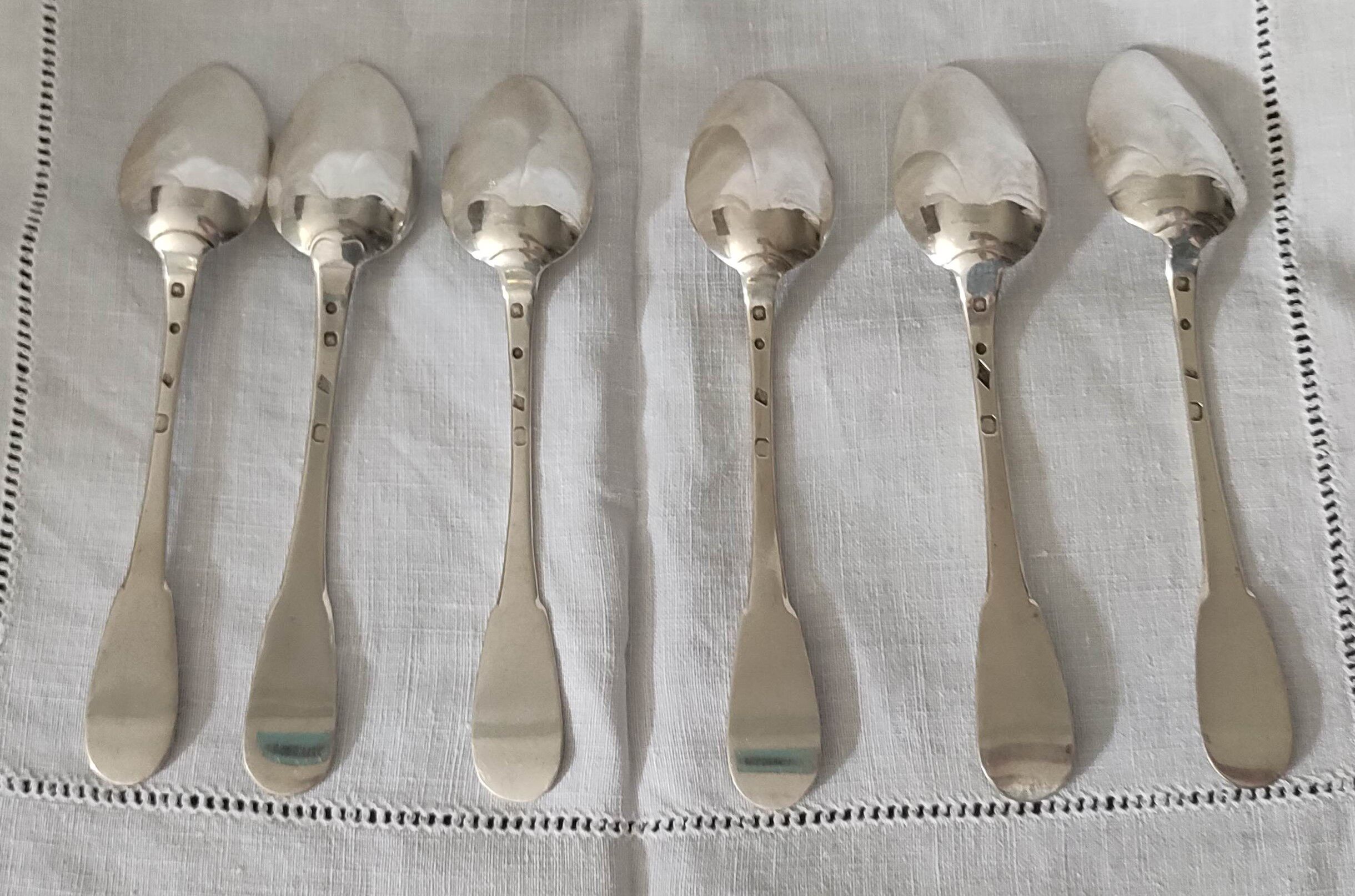 lot 6 teaspoons old Paris style of 1838 in sterling silver