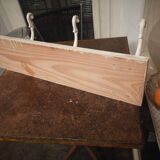 Coat rack with 4 old wrought iron and wooden hooks