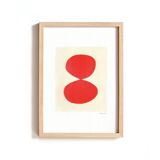 Collection of 4 abstract red paintings on paper signed Eawy
