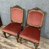 Important pair of Renaissance style chairs in carved wood