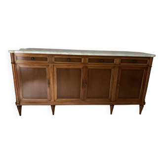 Cherry wood sideboard with marble top