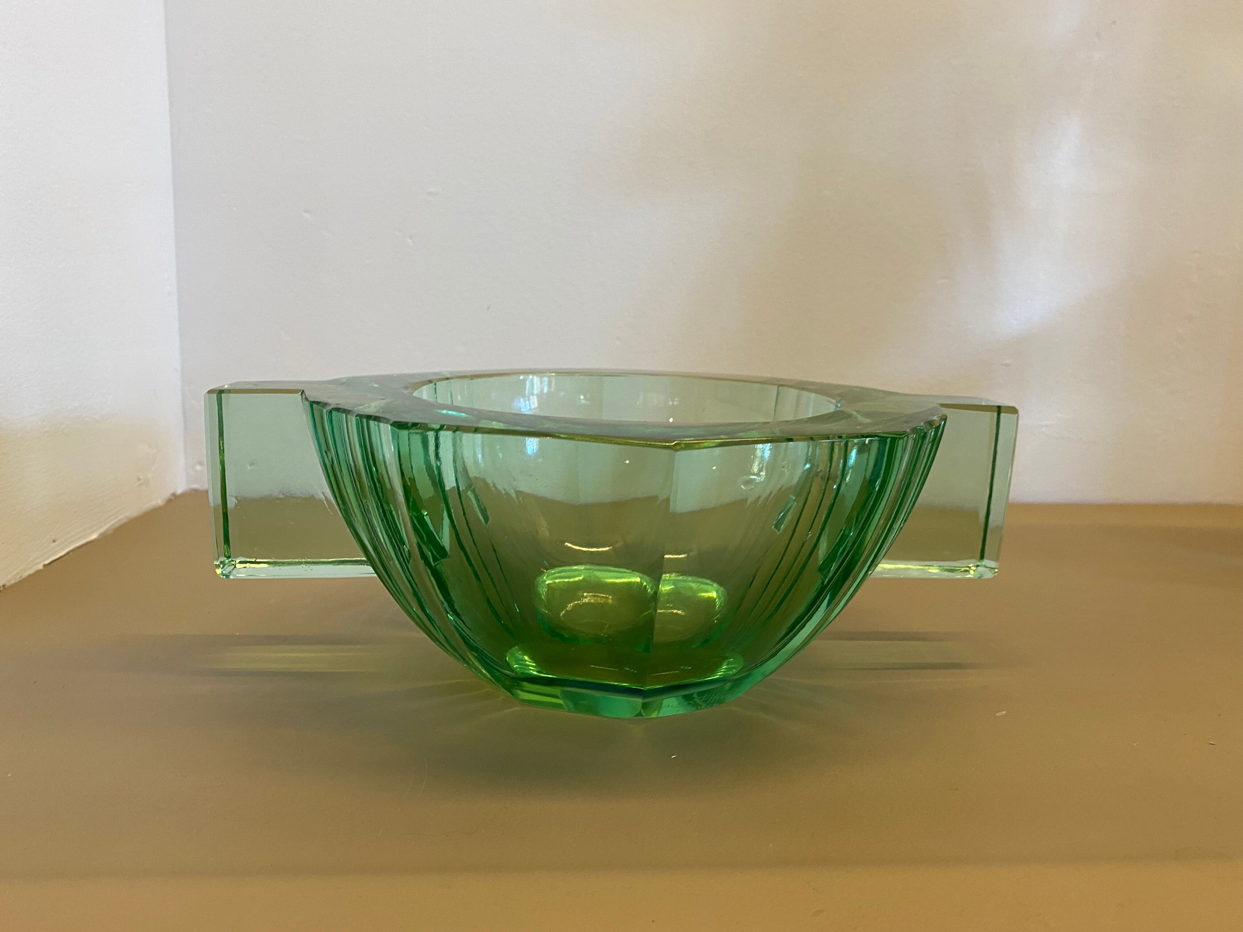 Daum art deco crystal ashtray
