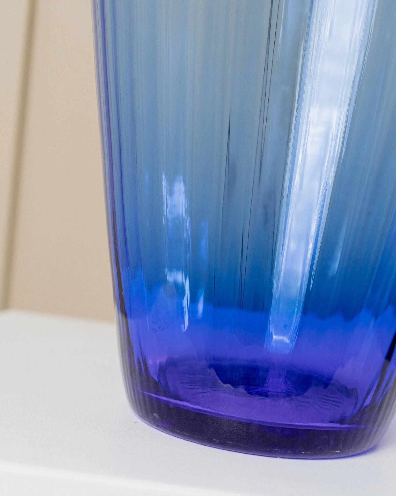 XL Murano Glass Vase in Blue, Italian Mid-Century Art Glass, 1970s