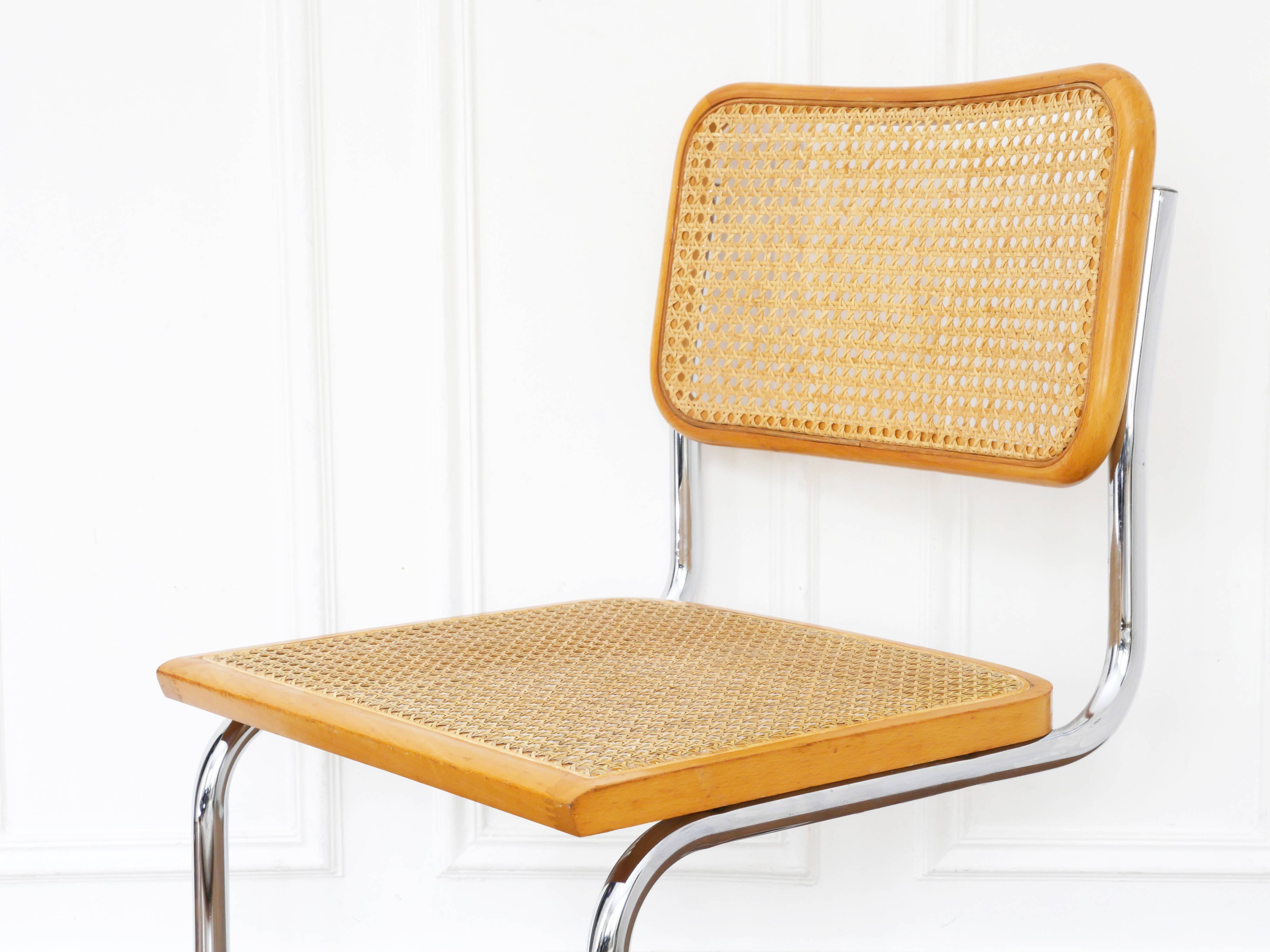 Chaise Cesca B32 Breuer Made in Italy - Cannage de l'assise refait