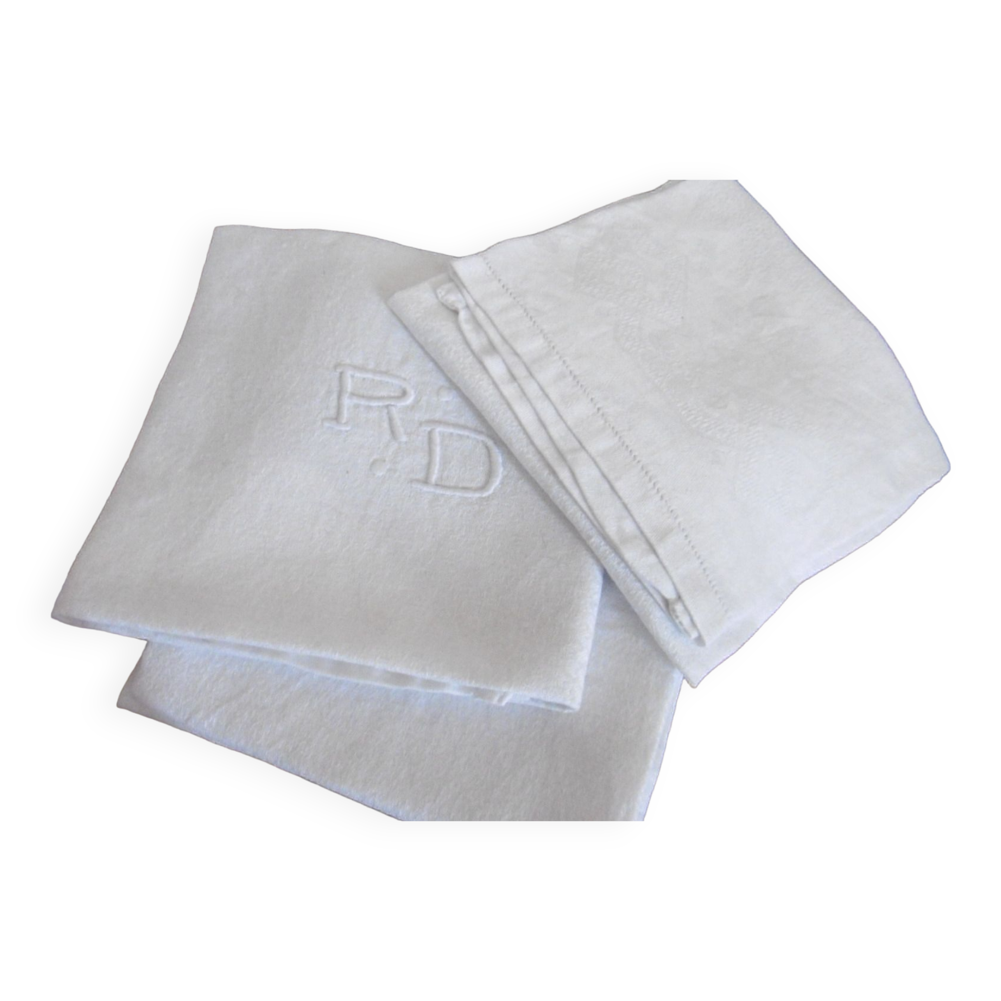 Embroidered damask napkins