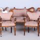 Biedermeier Oak Seating Set in Walnut, Austria, 1840s, Set of 5