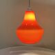 Red Opaline Glass Pendant Light 1970 Space Age Ceiling Lamp Free Form Orange