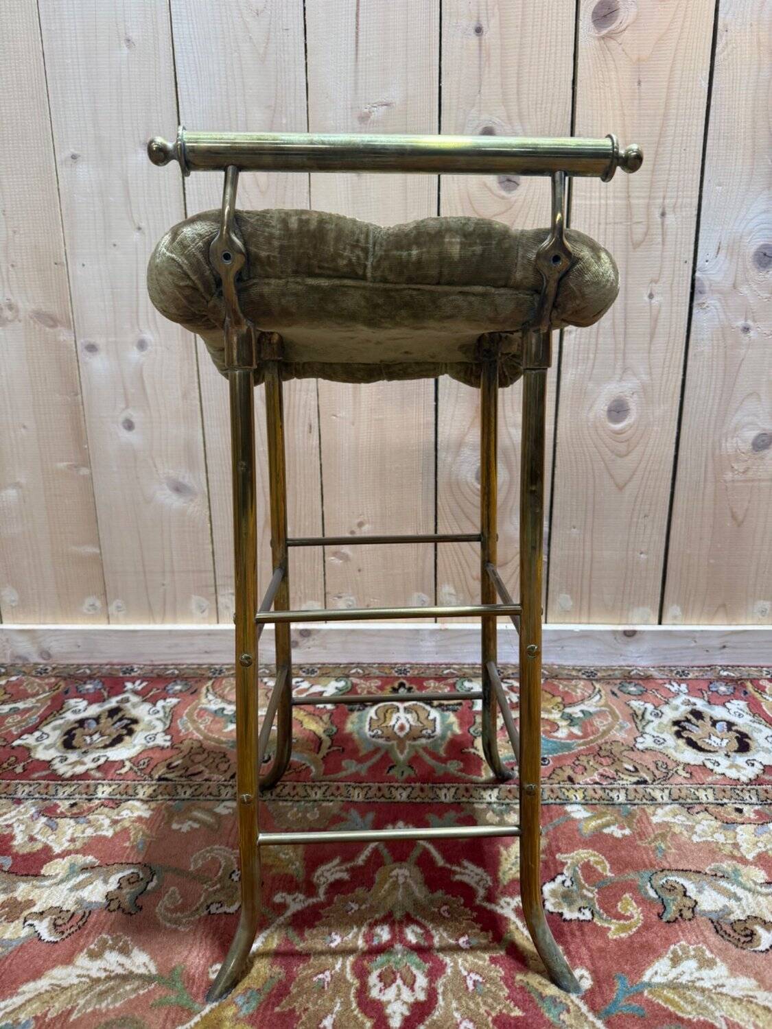 1960s Designer Musician's Stool in Brass