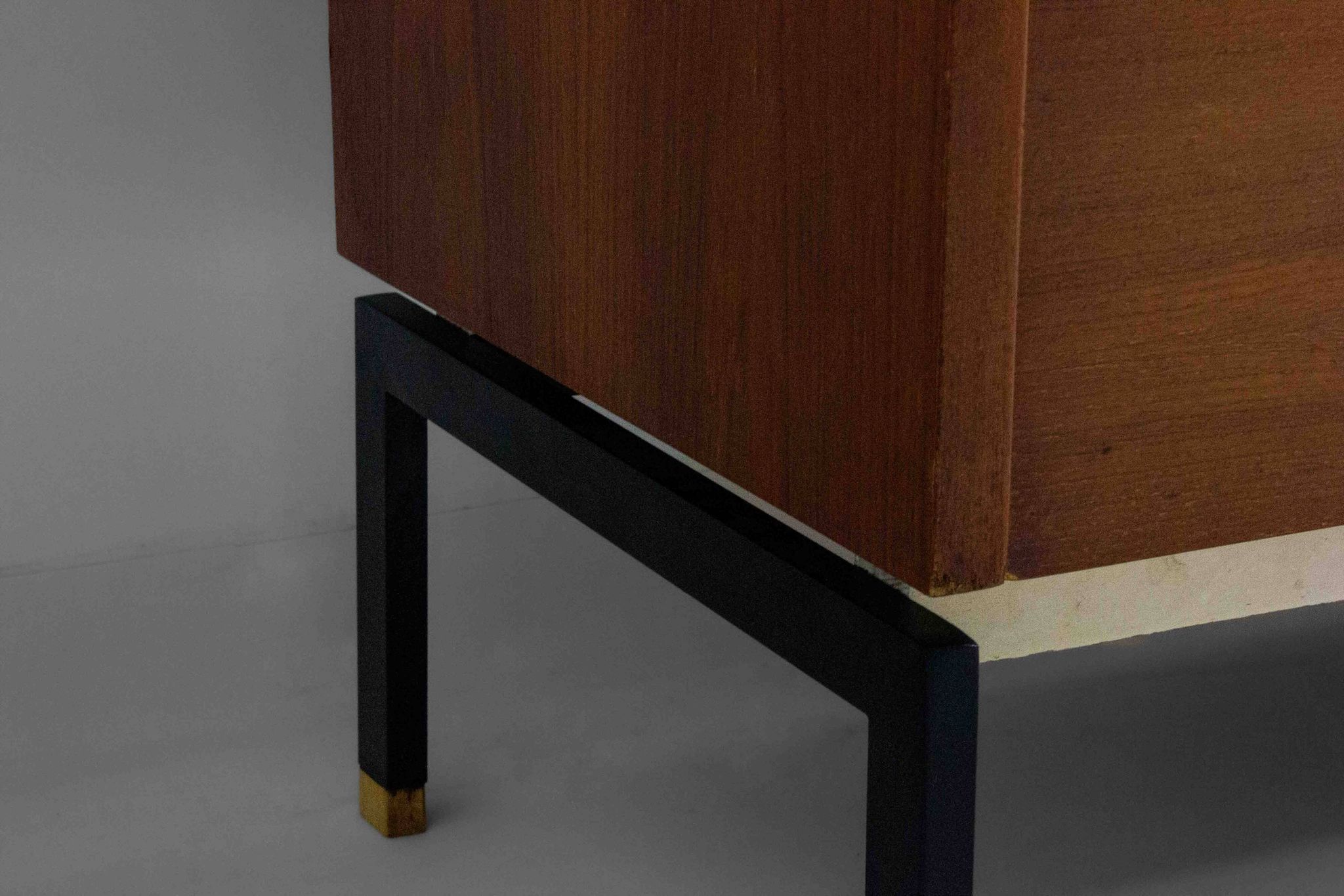 Minimalist backlit highboard in teak, Belgium 1960s