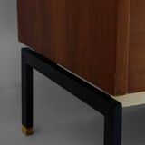 Minimalist backlit highboard in teak, Belgium 1960s