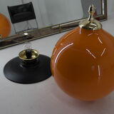 Postmodern orange glass table/floor lamp, 2000s