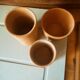 3 terracotta pencil pots