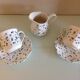 White ceramic tea set with blue flowers / vintage 70s