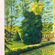 Reflets du château, huile sur toile, signé P.V. Sabatier 1940