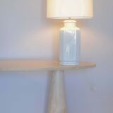 White lacquered ceramic table lamp, Italy 1970s