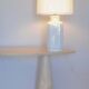 White lacquered ceramic table lamp, Italy 1970s