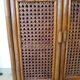 Retro-modernist - Sideboard-bookcase-2 doors-wood-rattan-cane-1960s